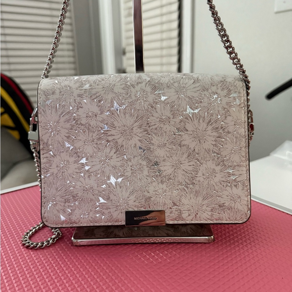 Michael Kors White Crossbody Bag with Chain Strap
